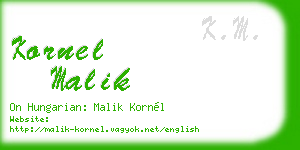 kornel malik business card